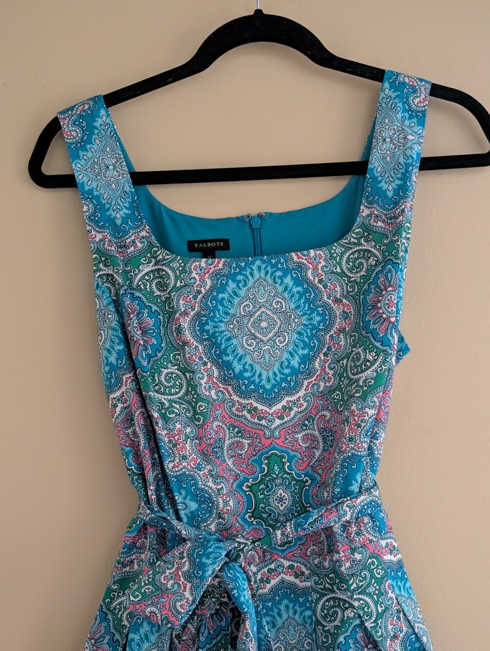Talbot's Sleeveless Printed Fit & Flare Dress - Picture 2 of 10